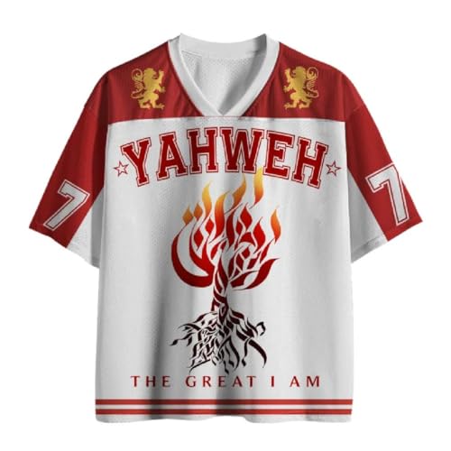 Graphic Tees Summer Novelty Women Men Oversized Flame Christian Jersey