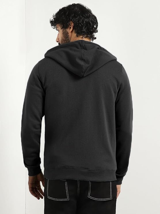 Image of Cotton Fleece Full Sleeve Regular Fit Hooded Neck Zipper Jacket for Men
