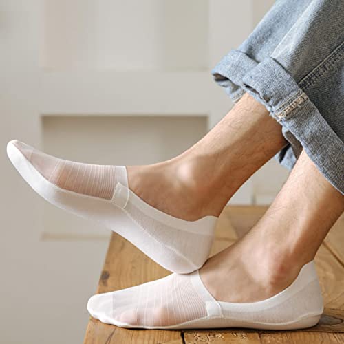 Yizelli 5 Pairs No Show Socks for Men Invisible Ice Silk Breathable Socks for Summer 5