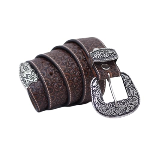 Generic Men's Leather Brown Casual Every Day Jeans Belts, Men Leather Belt2