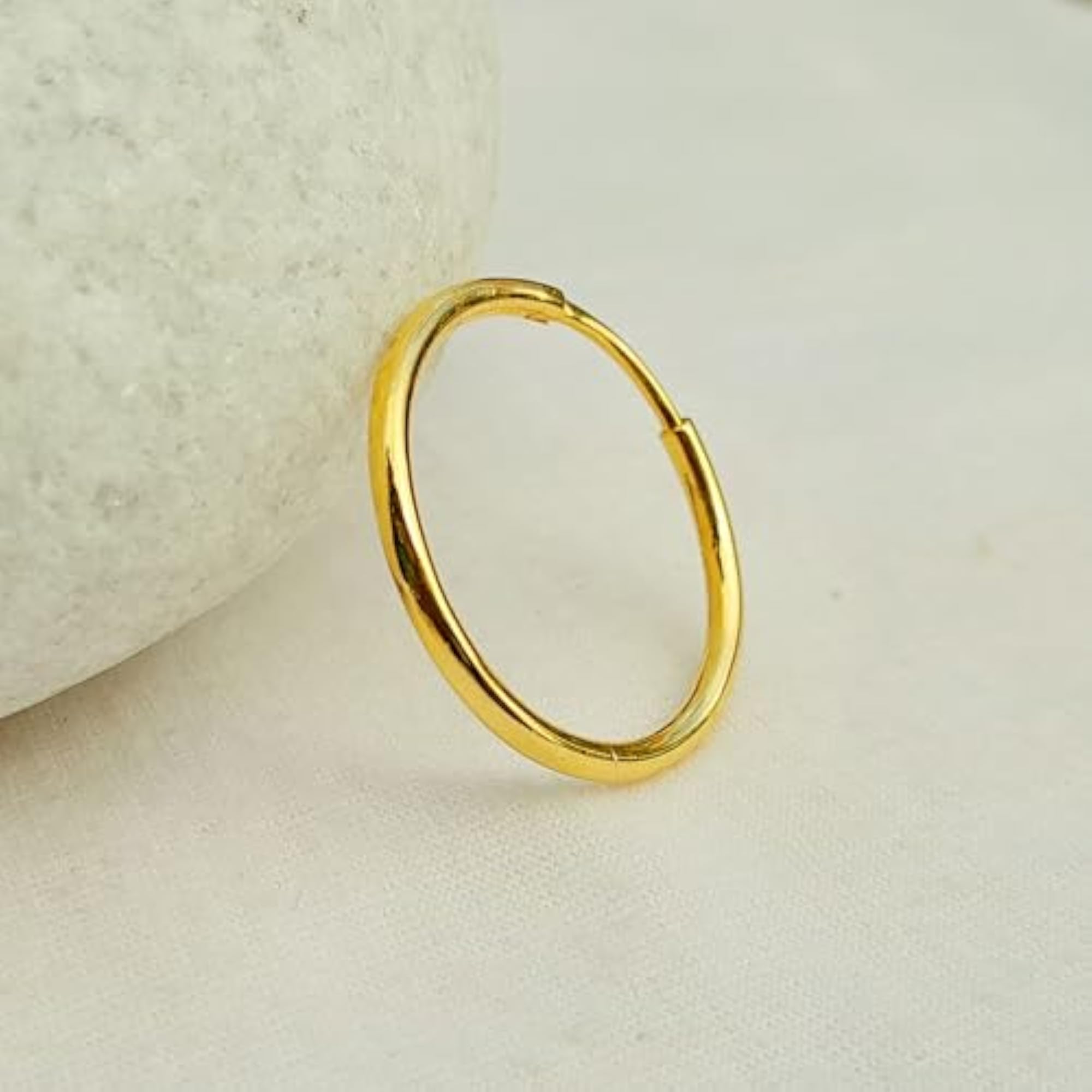 Women's 925 Sterling Silver Gold Plated Hoop Bali Earrings