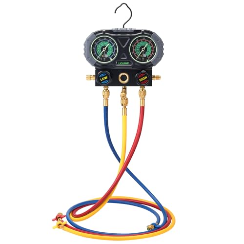 Lichamp HVAC A2L Manifold Gauge Set, R1234YF R410A R32...
