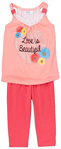 Image of ToBeInStyle Girl's Sleeveless Tank Top & Leggings 2 Piece Outfit Casual Dress Style Set