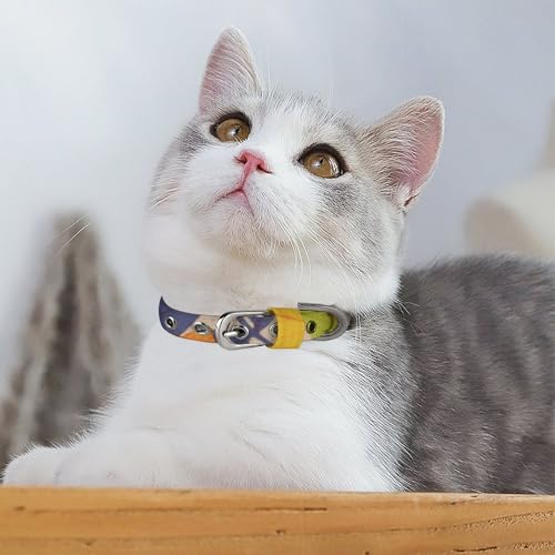 Collier réglable pour chiens et chats petit format motif feuilles
