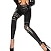 Produktbild Aberimy Damen Sport Leggings Lederhose Sporthose Schwarz Strumpfhose Hohe Taille Nettofläche Kompressions Yoga Sporttight Fitnesshose Leggins Streetwear Workout Gym Jogging Yogahose Tights Hose