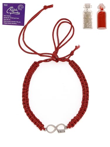 Image of Sukkhi Rakhi 925 Sterling Silver Designer Infinity Silver Rakhi Bracelet for Men with Roli Chawal & Free Greeting Card with Certificate of Authenticity | 925 Silver Rakhi for Brother