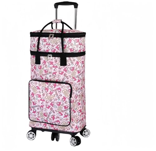 Youlines【5輪+保温保冷+拡張り+収納便利】 ショッピングキャリー 5車輪 折りたたみ ショッピングキャリー おしゃれ ショッピングバッグ トロリーカート 静音車輪 ポータブル 防水性 買い物カート 大容量 収納便利 軽い 折り畳み 伸縮式ハンドル