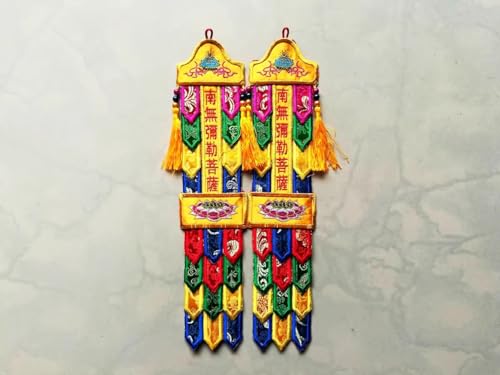 Drapeaux de prière bouddhistes colorés de 40 cm pour la maison