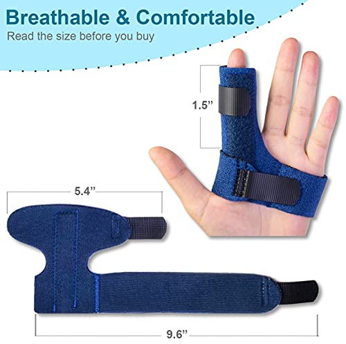 Sumifun Finger Brace for Hands, Finger Splints with 2 Gel Sleeves for Mallet Finger, Trigger Finger, Finger Supports with Built-in Aluminium Bar for Sprains, Pain Relief, Sports Injury, Blue