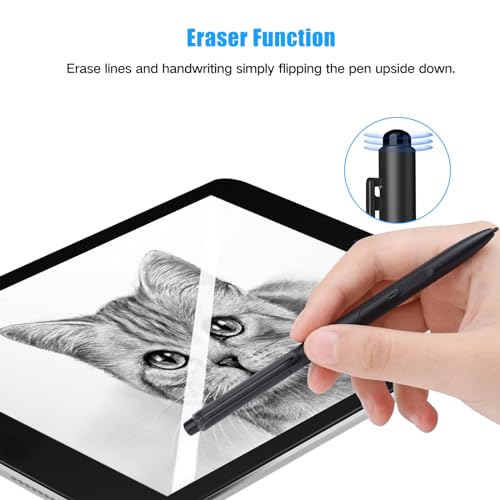Jvkzaen EMR Stylus Compatible with Remarkable 2, Replacement Digital Pen with Eraser, 4096 Pressure Levels, Tilt Support, Palm Rejection, for Remarkable/Samsung/Kindle Scribe Devices(3 Pen Tips)
