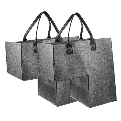 TOYZFRIENDY 2 pezzi Cestino Portaoggetti per Scale in Feltro Grigio Scuro Grande Capacità per Biancheria e Oggetti Vari Organizer Robusto e Leggero per Casa e Scale