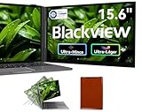 Blackview Double Ecran Pc Portable 15,6" Ultra-Fin & Certifié TÜV, IPS FHD 1080P Moniteur pour Ordinateur Portable, Plug & Play sans Pilote, Écran pour PC Portable, Idéal pour Travail Itinérant