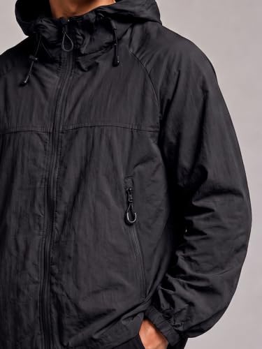 Image of CHKOKKO Windcheater Jacket For Men With Hood UPF 50+ UV Sun Protection | Lightweight Breathable Water-Repellent Windbreaker | Nylon Fabric Outdoor Running Biker Dailywear Jacket