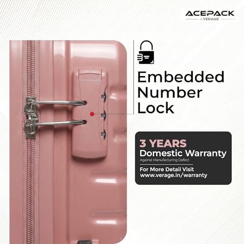Image of ACEPACK - MEGATRON Set Of 3 Pieces (Small + Medium + Large) Trolley Bag, Lightweight Luggage Suitcase With Spinner 8 Wheel, Unbreakable Polypropylene Hard Shell, In-Built Number Lock, 3 Years Warranty