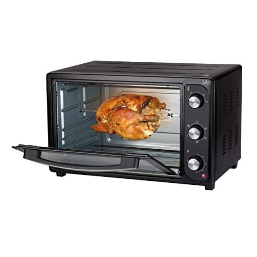 Jata HN945 Horno de Sobremesa con 4 Funciones Rotisserie Horno Grill y Convección con Capacidad de 45 l Luz interior Bandeja y Parrilla Medidas Externas 56 x 37 x 35,5 cm