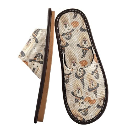 Women Men House Slippers Open Toes Travel Shoes Shower Slippers Halloween Golden Retriever for Bathroom Pool Hotel Spa Beach2