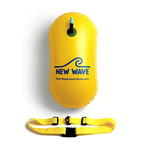 Wave Swim Bubble for Open Water Swimmers and Triathletes - Be Bright, Be Seen & Be Safer Wave While Swimming Outdoors with This Safety Swim Buoy Tow Float
