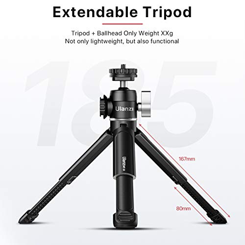 ULANZI U-Vlog Compact Camera Vlog Tripod Set, Mini Ball Head Hot Shoe Adapter w Cold Shoe Mic Light Stand Lightweight Handle Grip for Gopro/DJI Osmo Action/Pocket/Sony/Canon/Nikon DSLR Camera