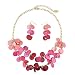 BOCAR Rose Multi Layer Shell Statement Necklace Earring Set for Mother (NK-10248-rose)