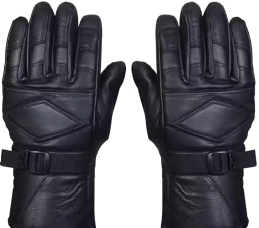 Motorcycle Gloves, Black, Full Finger with Wrist Strap, Protective Riding Gear-picture-38