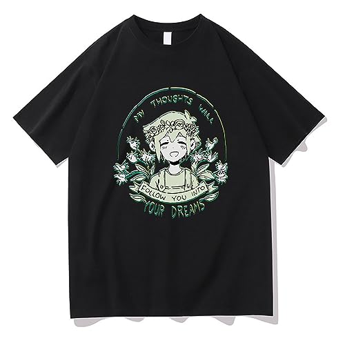 Fosike Tshirt Homme/Femme, Omori Cosplay Costume Col Rond Manches Courtes Tee Shirt Unisexe XS-4XL-Black||S