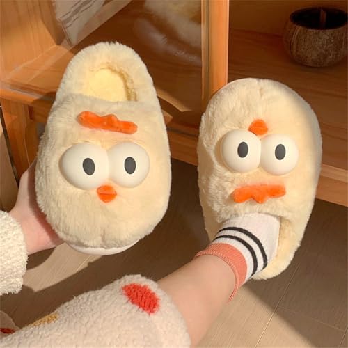 Image of Halemet Cute Chicken Slippers for Women Cartoon Animal Slippers for Women Cozy Plush Non-Slip House Slipper Indoor Outdoor