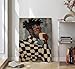 African American Canvas Wall Art Black and whint People Abstract Painting Pictures Wall Decor Fashion Modern Black Man Drinking Coffee Poster Prints for Kitchen Bedroom Scene Home Decoration