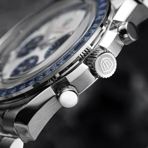 Image of watchdives WD1863 Men Chronograph Watch Japan VK63 Quartz Sports Watches 40mm Bubble Sapphire Crystal Wristwatch 100M Dive Watch