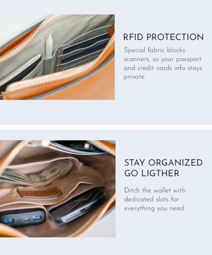 Anti-theft Crossbody: Made of Premium Vegan Cactus Leather, Sleek and Fashionable, Medium Size4