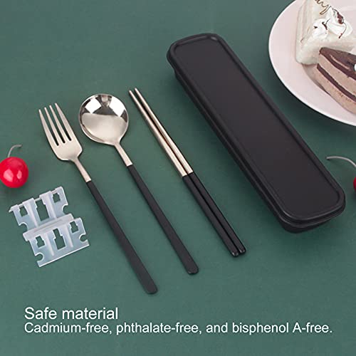 Portable Reusable Travel Cutlery Set, 3Pcs Stainless Steel Cutlery Set including Storage Box - Image 4