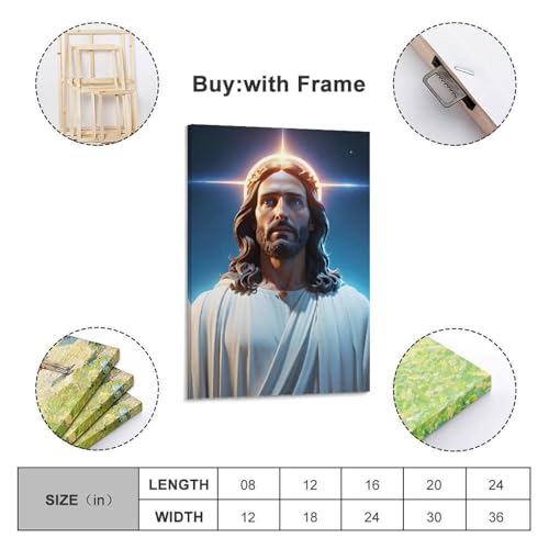 Poster chrétien Jésus cadeau idéal toile encadrée 30x45cm - 2