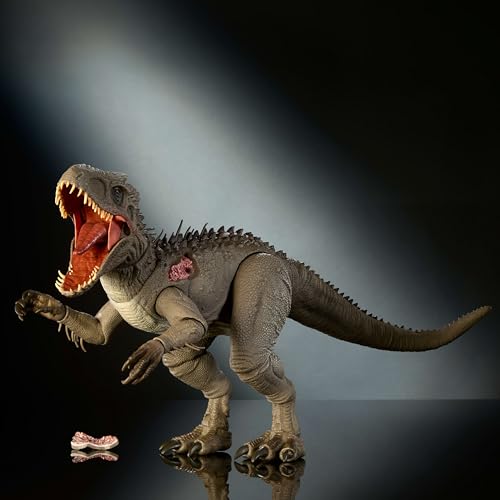 Image of Mattel Jurassic World Hammond Collection Indominus Rex Dinosaur Figure | Deluxe Articulated Large Size Action Figure, Swappable Claws & Tracking Implant