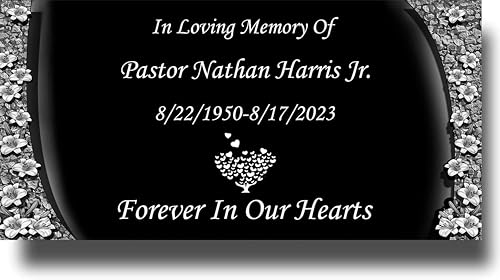 Image of Customized Memorial Granite Stone,Headstones for Graves,Garden Memorial plaques for Outdoors,Cemetery Marker,Memorial Stones for Loved Ones, Memorial Plaques for Outdoor