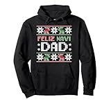 feliz navi papà navidad divertente natale brutto maglione padre felpa con cappuccio