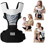 Baby Carrier with Hip Seat, 6-in-1 Baby Carrier Newborn to Toddler for Active Babies, Detachable Hands-Free Infant Carrier for 7-44lbs, All Seasons Toddler Carrier (Black)