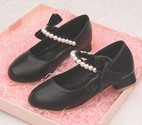 Girls Bowknot PU Mary Jane Dress Shoes Strap Slip on Princess Low Heel Shoes for Kids Toddler/Little Kid3