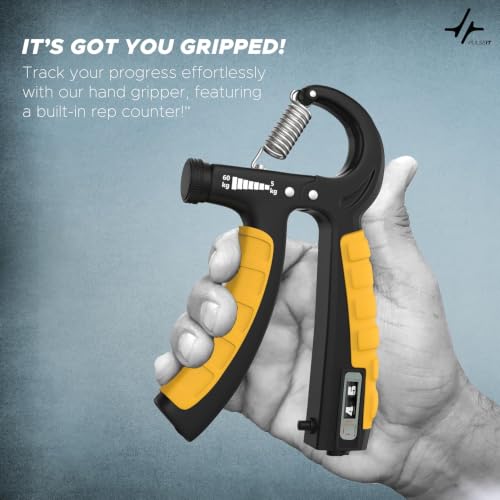 Image of PulseITFlex Adjustable Hand Grip Strengthener with Counter Forearm and Finger Exercise Equipment for Men & Women, Power Gripper for Gym Workout and Hand Strength Training (With Counter)
