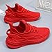 Mens Walking Sneakers Women Wide Width Slip on Tennis Shoe Unisex with Arch Support Lightweight Breathable Mesh Fashion Running Shoes Lace Up Comfortable Athletic Workout Sports Trainers Red