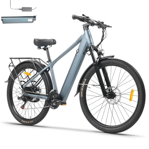 Bicicleta eléctrica Cysum M-Rax de 27,5 pulgadas, motor de 250 W, batería extraíble de 48 V y 13 Ah, velocidad máxima de 25 km/h, autonomía de 80 km, pantalla LCD incluida.