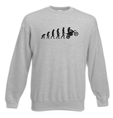 Sweat Motocross Evolution Urban Backwoods pull gris col rond imprimé pour homme