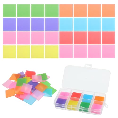 PATIKIL 32Pcs Arcilla Pegajosa Para Pintura Diamantada 5D Cuadrada Con Caja Almacenamiento Para Bordado Diamantado Suministros Barro Accesorios Herramienta Pintura (25mm/1', Multicolor)