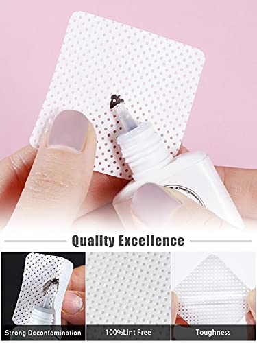 EBANKU 1000 stück Wattepads Fusselfreie Pads Nail Cleaming Wipes Pads Tücher Nail Art Cotton Removers Baumwolle Fusselfreie Pads for Eyelash Extension Glue Nail Abwischbar – Bild 7