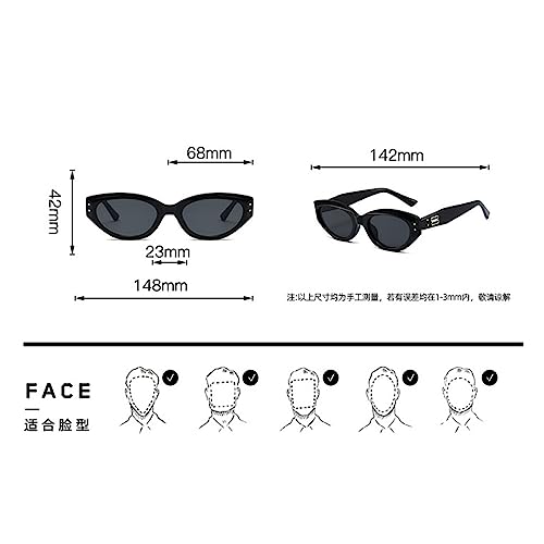 Small Oval Cat Eye Sunglasses Women B Letter Sun Glasses Men Black Shades UV400 Eyeglasses2