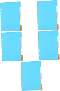 VILLCASE 25 Peças Etiqueta De Papel De Índice Divisórias Inseríveis Divisórias De Receitas Divisórias Abas De Livros De Plástico A4 6 Divisórias De Anel Pastas De Papel Cartões De Índice