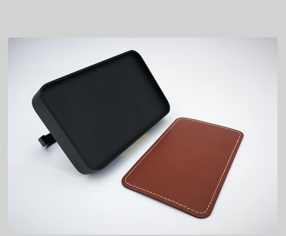Portarrollos de Papel higiénico de Lujo con Estante para teléfono, Estante para Rollos de Papel higiénico, Accesorios de Montaje en Pared, Cromo Negro Dorado, Piel de Vaca Negra