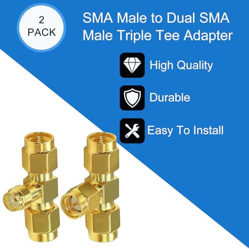 Conector divisor SMA macho a doble SMA macho 2 pack miniatura 3
