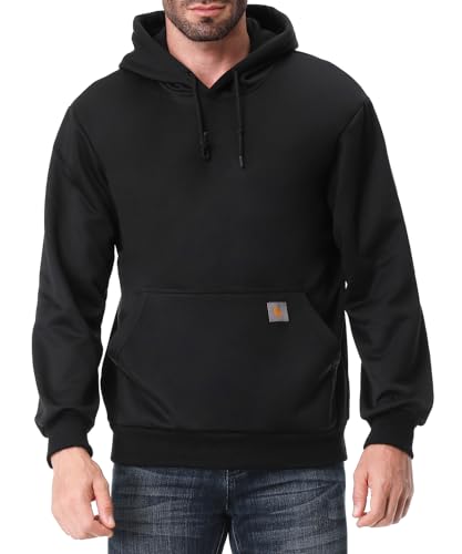Men's Relaxed Fit Fleece-Lined Pullover Hooded Sweatshirt Comfortable and Soft
