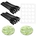 Lot de 2 supports de pierre de jade d'extension de cils avec 50 pièces de pinceaux de mascara applicateur de baguettes et 20 tampons d'autocollants de palette de colle adhésive pour faux cils de base