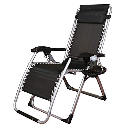 Zero Gravity Chair Chaise Longue de Patio Pliante inclinable réglable Anti-gravité avec Porte-gobelet, Appui-tête et Abat-Jour, Chaise d'extérieur pour...