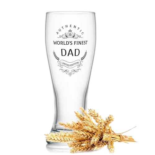 OGEEON Fathers Day Dad Gifts 16OZ Beer Glass Fathers Day Gift for Dad